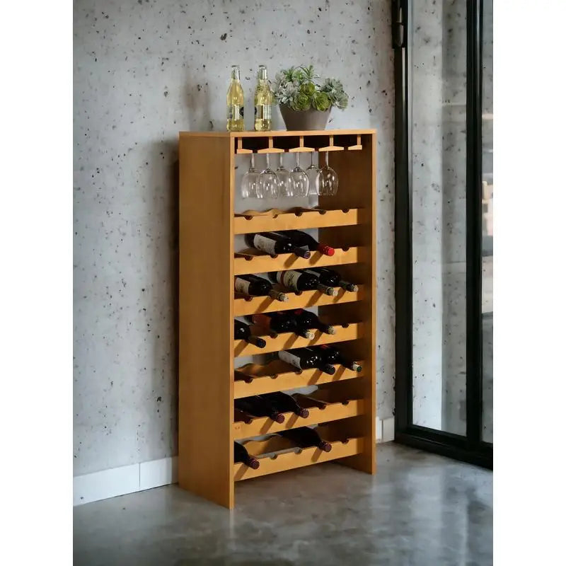 Hanzi Oak Finish Wine Rack**New Product Title:** Stylish Oak Wine Rack Storage for Up to 12 Bottles - Elegant Design for Home