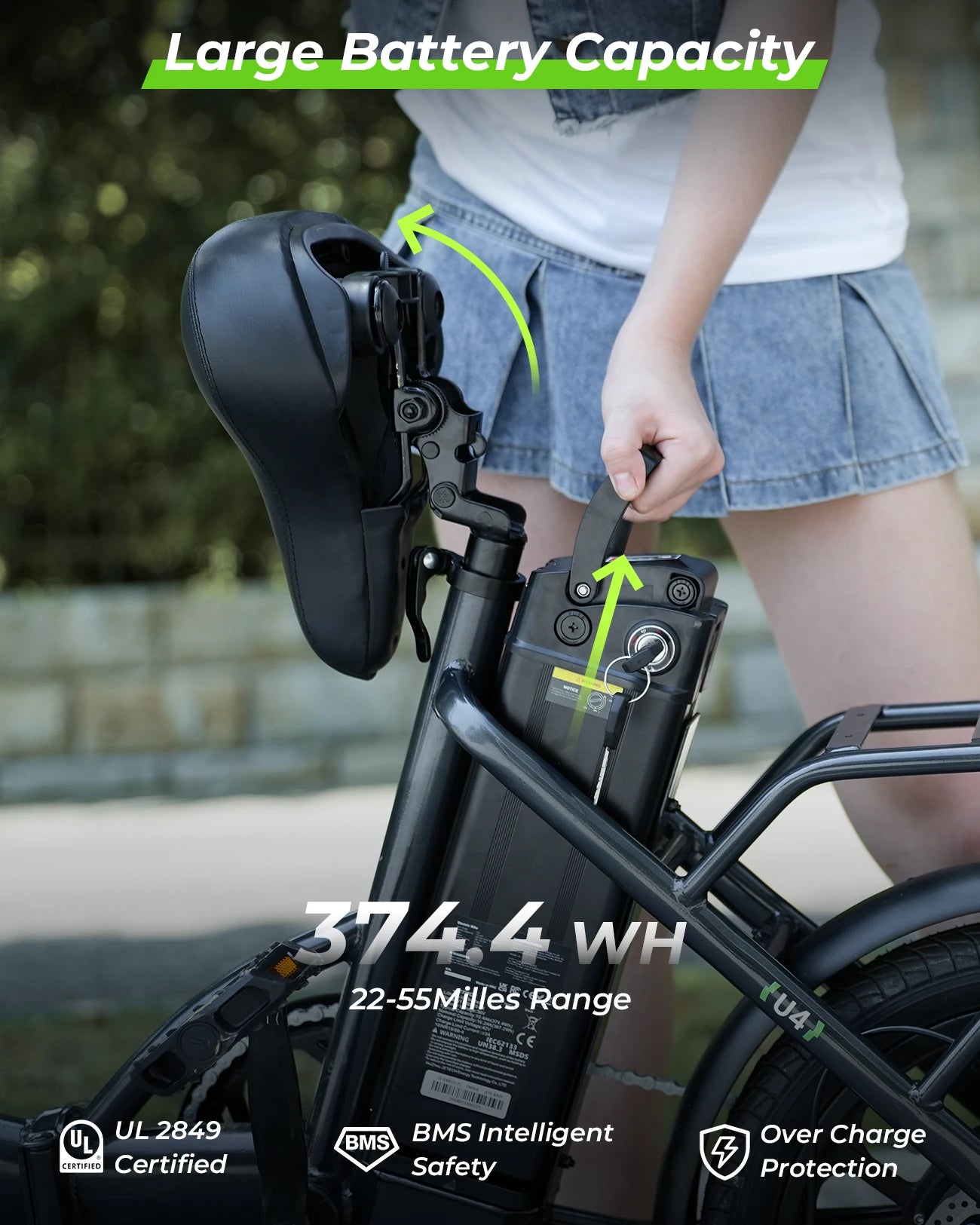 isinwheel U4 Electric Bike 750W 36V 10.4Ah 36V 10.4Ah Battery 19 mph Top Speed Adult Electric Bicycles, 16" Commute Ebike