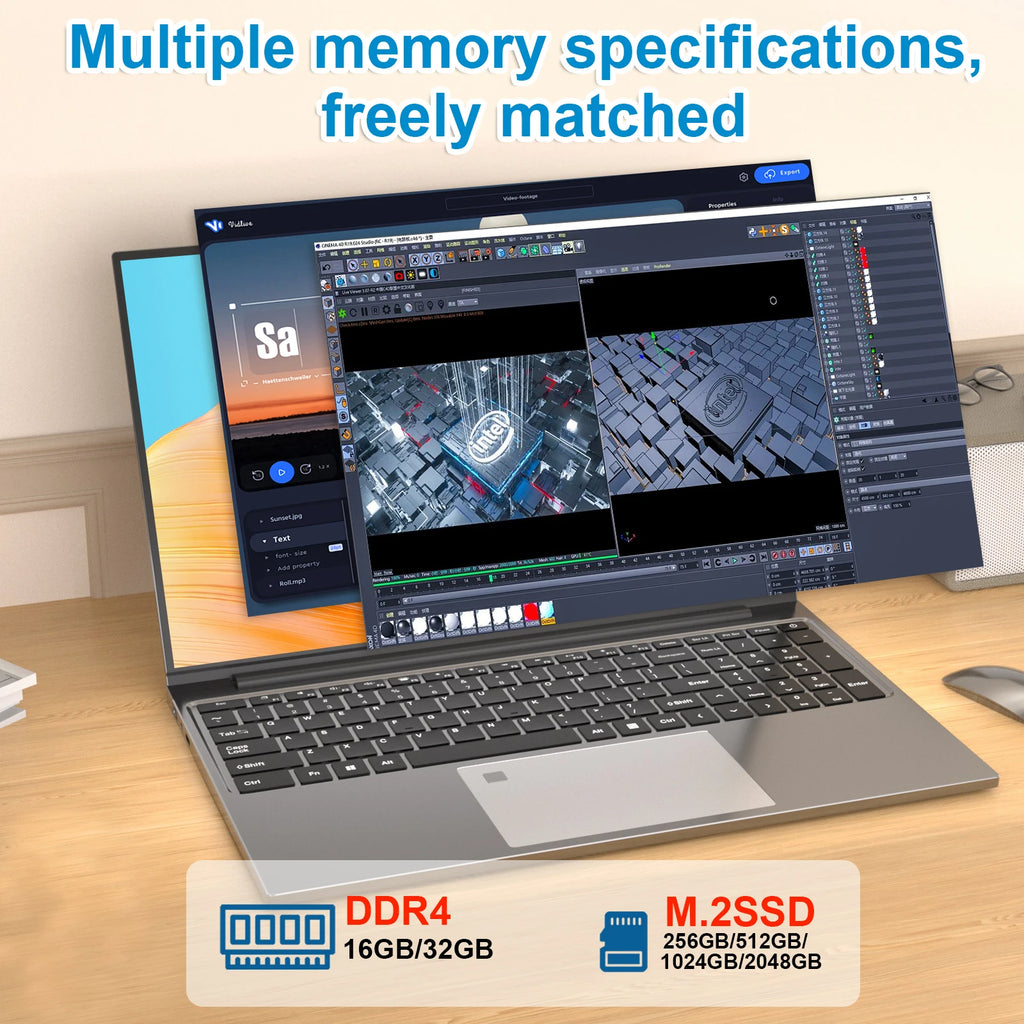 15.6 inch Windows 11 Pro Intel Core I7 6500U Laptop Computer 16GB DDR4 512GB 1TB SSD Portable Notebook PC Gamer Gaming Laptops