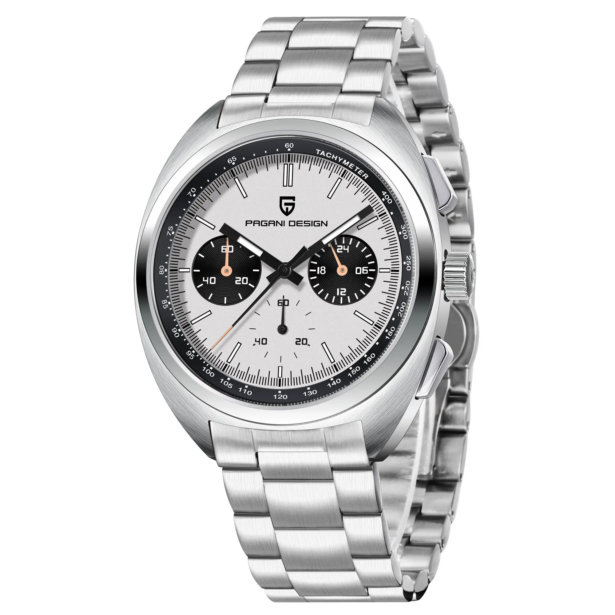 PAGANI DESIGN 2025 New Panda Dial Men Watches Luxury Quartz Watch For Men Japan VK63 Sport Chronograph Sapphire glass Wristwatch