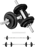 Adjustable Dumbbell Set with Weight Plates, Star Lock Collars & Connector Bar for Home Gym Workouts