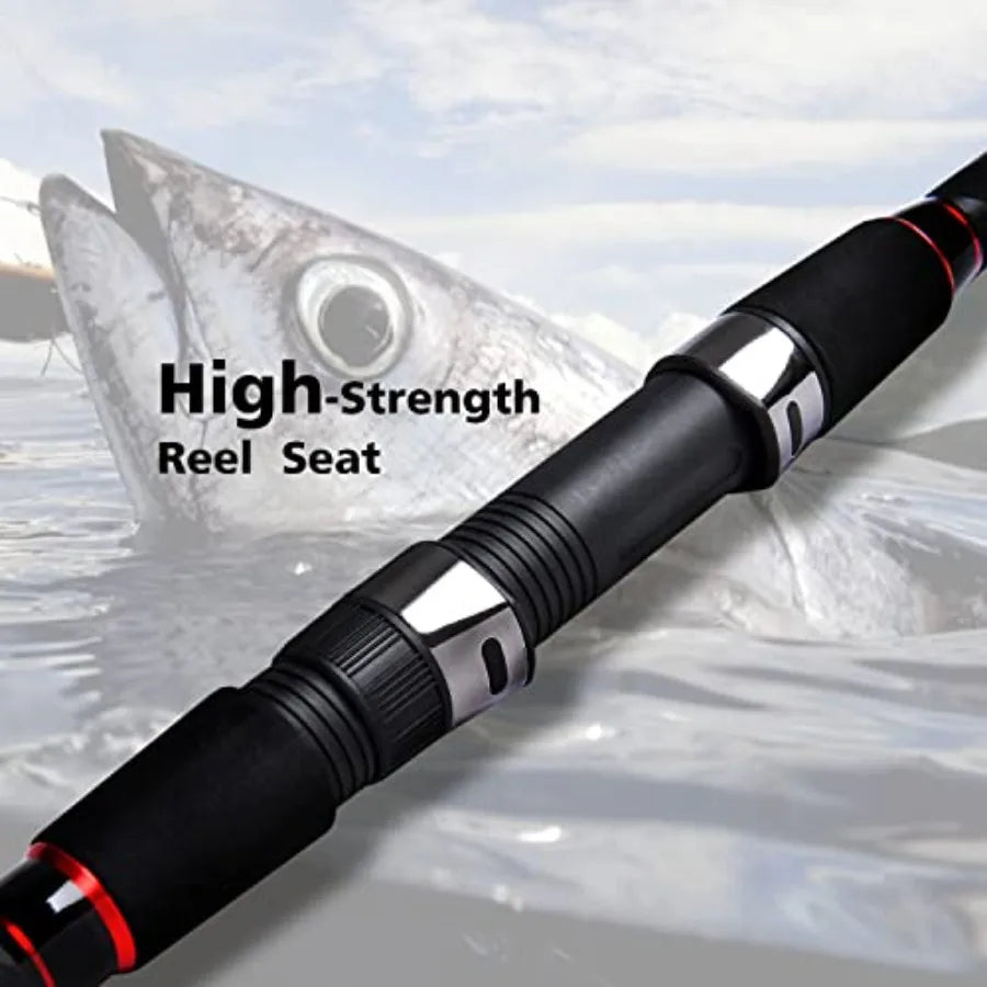 Surf Spinning Fishing Rod 2Piece Graphite Travel Fishing Rod for Saltwater and Freshwater Angling Compact Design with 1
