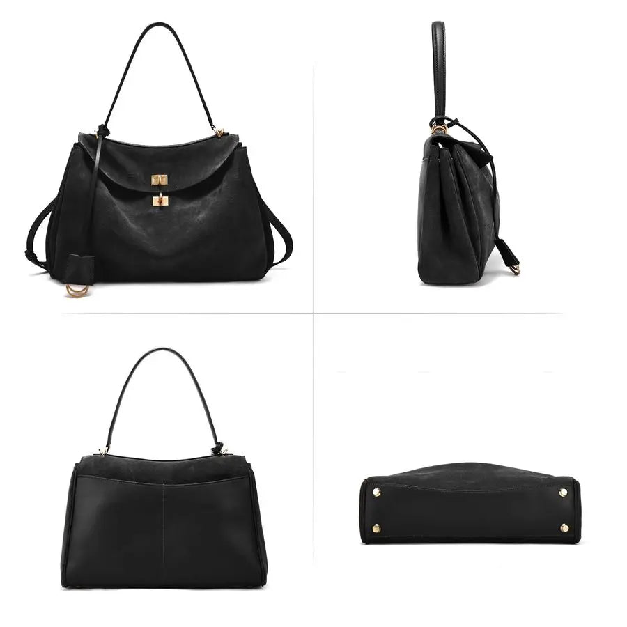 Leather Tote Bag for Women Fashion Shoulder Handbag Ladies Tophandle Satchel Purse for Ladies