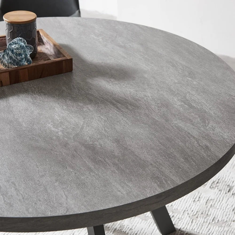 47" Round Dining Table Set, Mid Century Modern Round Dining Table for 4-6 Person, Steel Legs,Leisure Coffee Table for,Customized