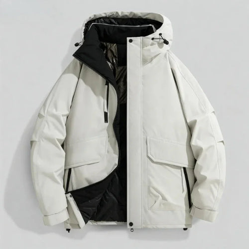 2025 Autumn/Winter New Thickened Fashion Versatile Warm Outdoor Windproof Waterproof Hooded Casual Jacket Cotton Jacket  for Men