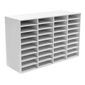 36 Slot Wood Literature Organizer Adjustable File Sorter 36 Compartments White
