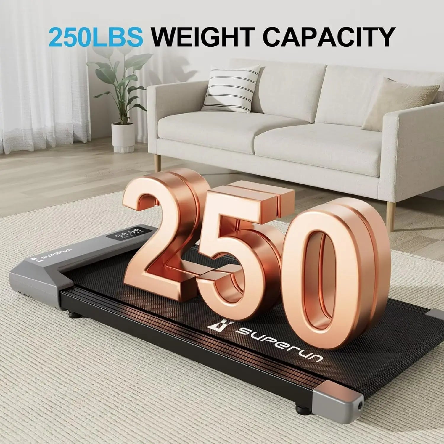 Walking Pad, Under Desk Treadmills For Home And Office Small Space, 2.5 HP Portable Mini Jogging Machine With APP And Re