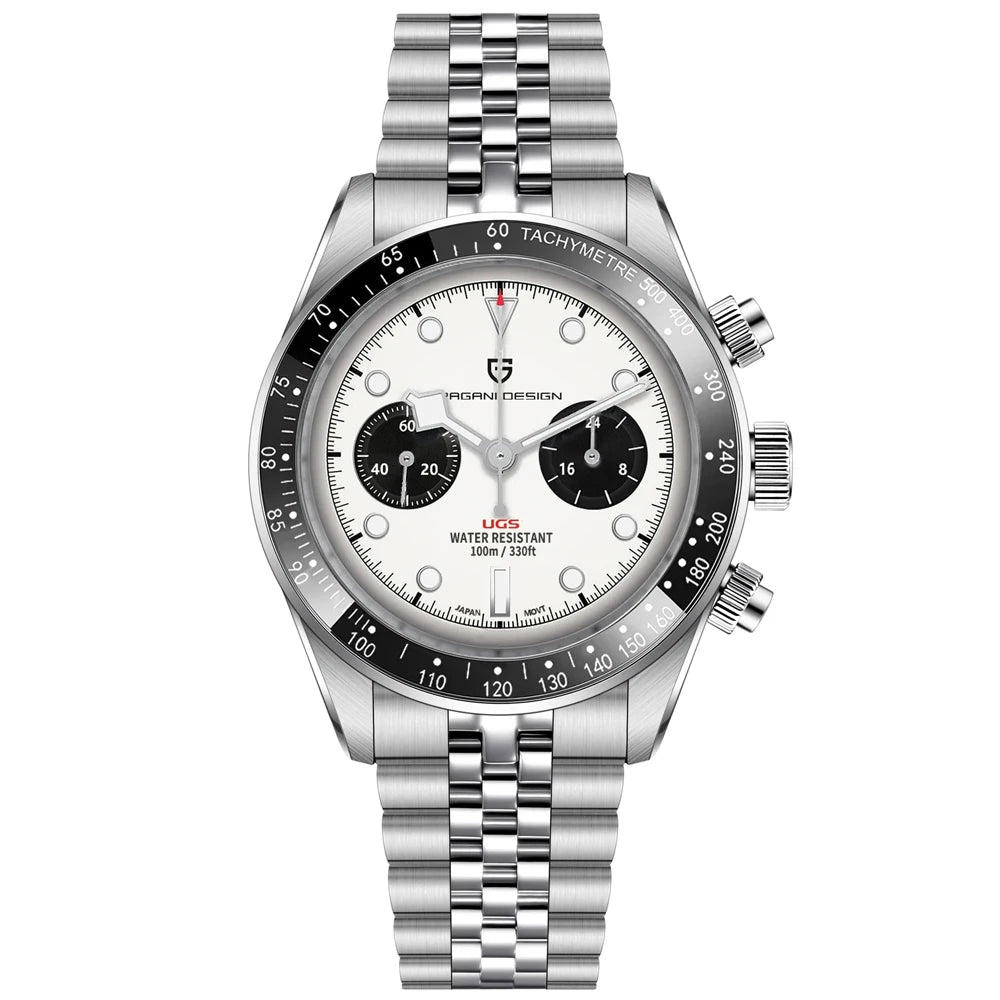 PAGANI DESIGN 2025 New BB Panda Men's Watches Retro Luxury Quartz Watch For Men Sport Chronograph Stainless steel Bracelet Watch