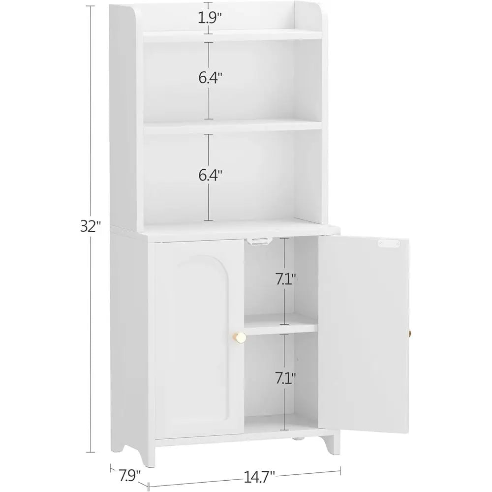 Bathroom Cabinet 2 Doors, Small Freestanding Storage Cabinet, Adjustable Shelves, Slim Organizers, Floor Cabinet for Small Space