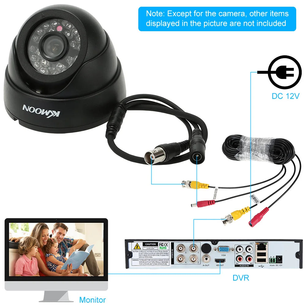 Infrared Hemisphere Analog Camera Security 1200TVL Surveillance Camera CCTV Indoor Night Vision 1/3 In CMOS IR-CUT NTSC System