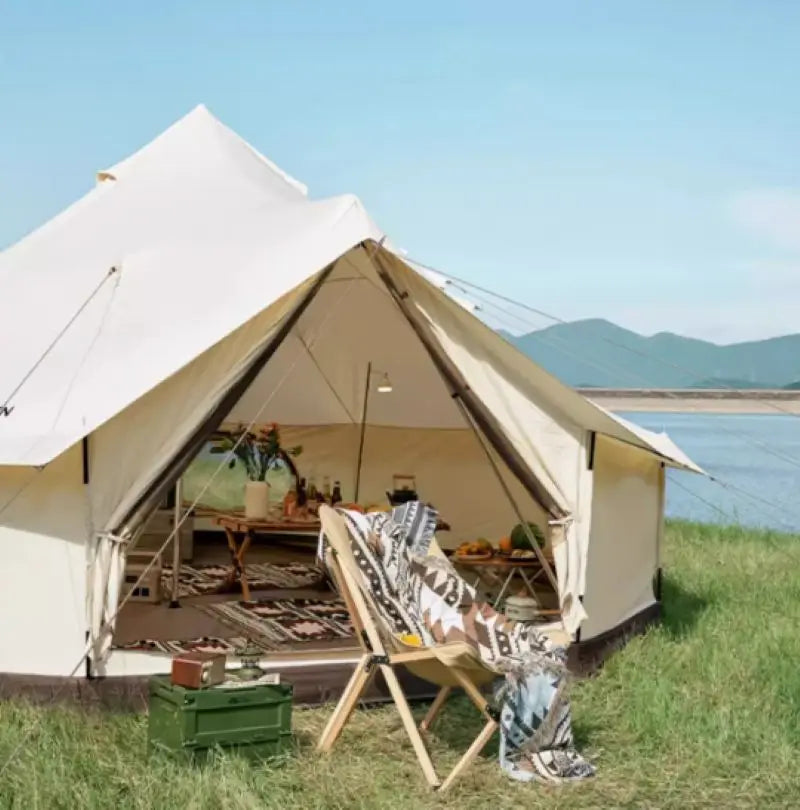 6M Extra-Large Yurt Tent – 4-Season, 5-8 Person, 3000mm Waterproof Cotton, 38mm Steel Poles – Spacious Glamping (47kg)