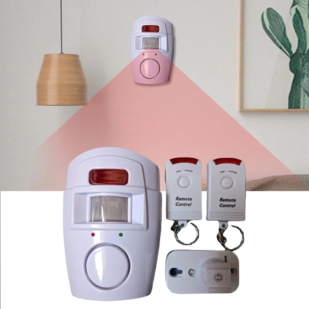 Wireless Motion Sensor Alarm Security Detector PIR Alarm System With Infrared Sensor 2 Wireless Home Security Remote Controls