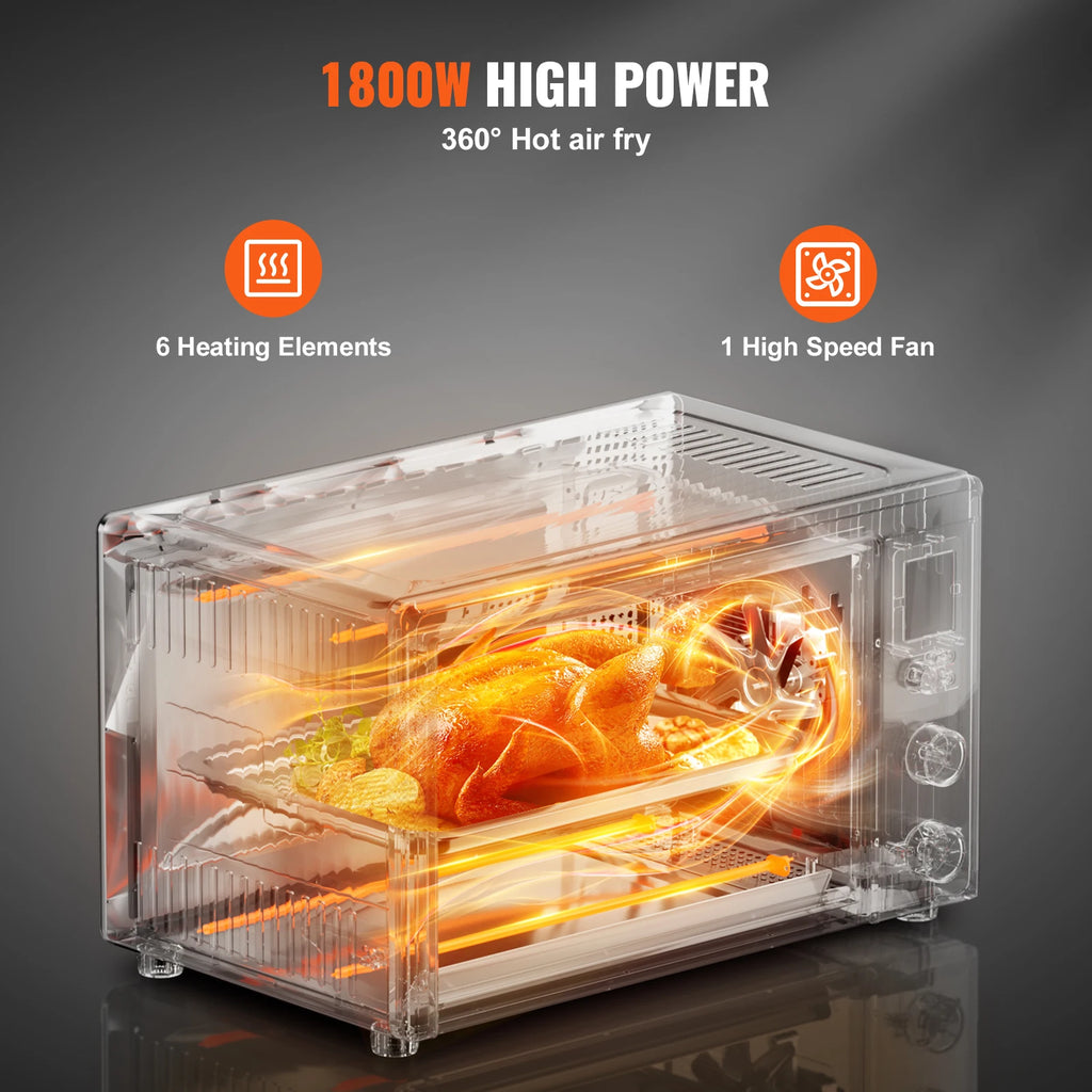 SucceBuy 13-IN-1 Air Fryer Toaster Oven 29.6Qt Convection Oven 2-Tier Toaster Ovens Countertop Combo Home and Commercial Use