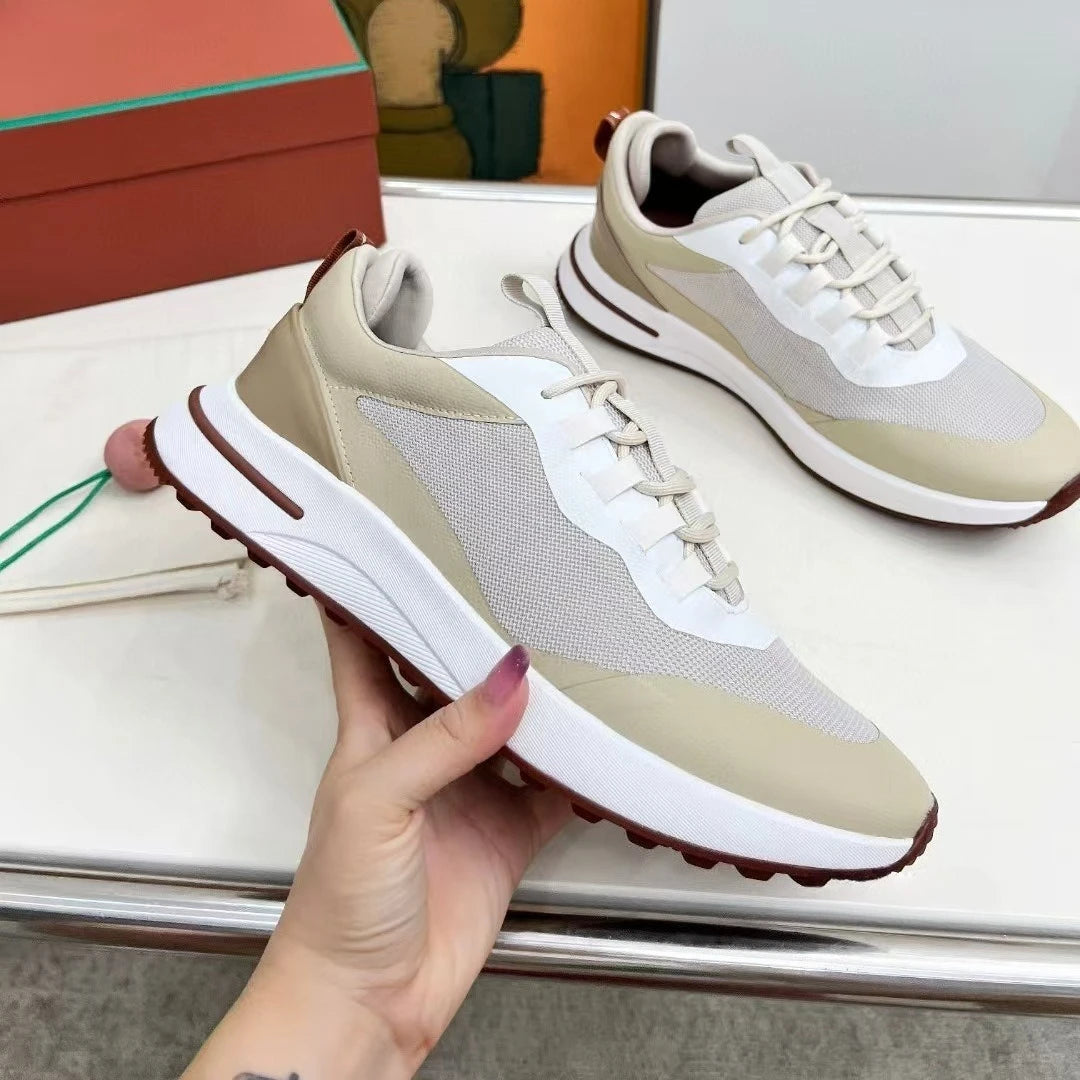 2026 new L mesh sneakers breathable casual men's shoes P thick-soled jogging shoes business shoes comfortable casual shoes