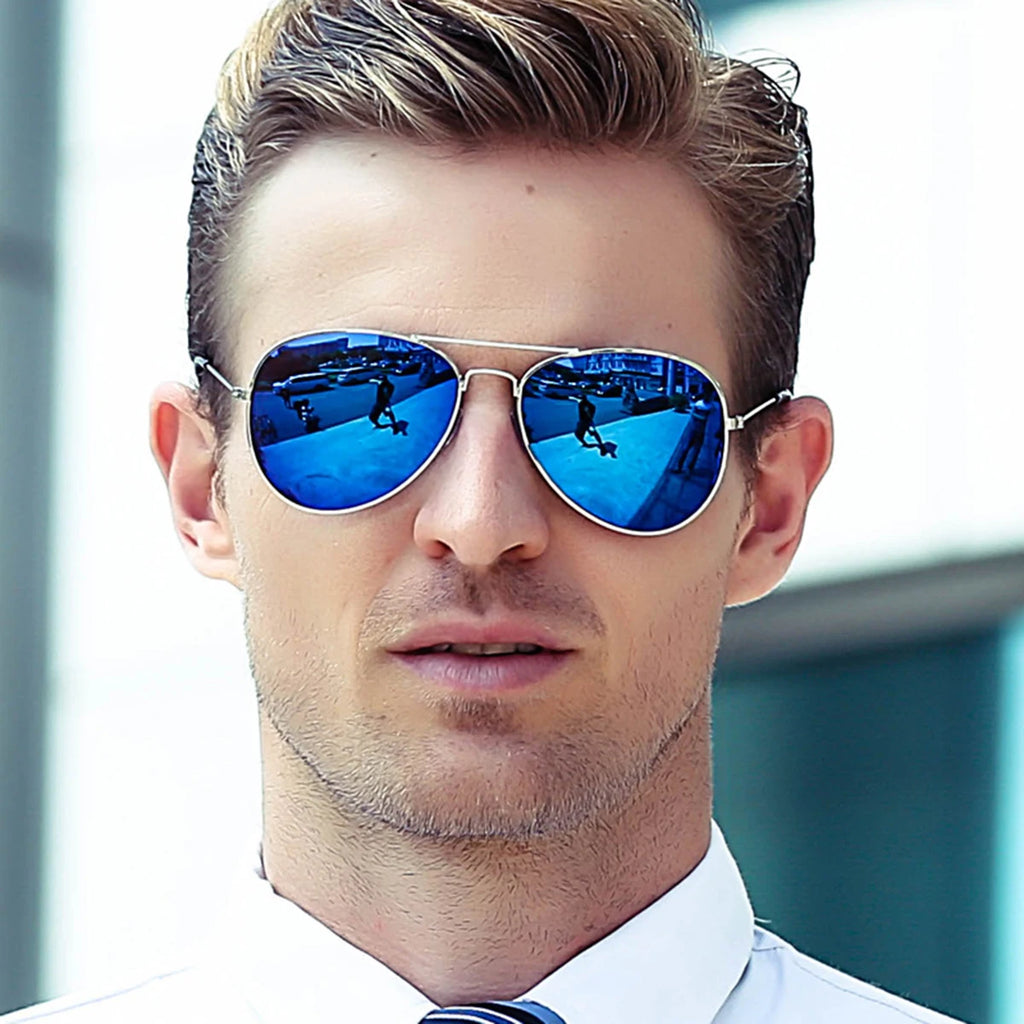 Ready Stock M'sia Original Men Sunglasses UV400 for Travel, Driving, Fashion Aviator Alloy Frame