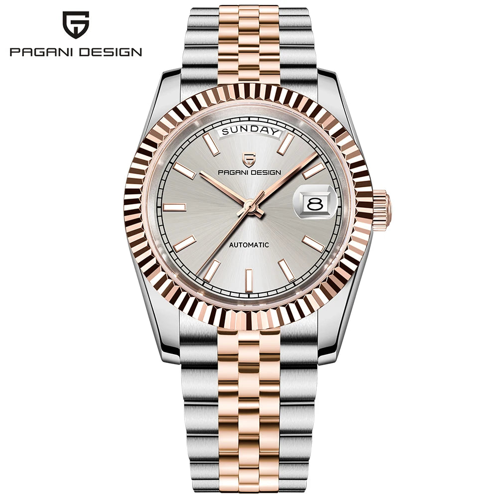 2026 New PAGANI DESIGN Enamel Dial DD36 Men's Watches Silver Gold Luxury Automatic Watch Men Waterproof Mechanical Wristwatch