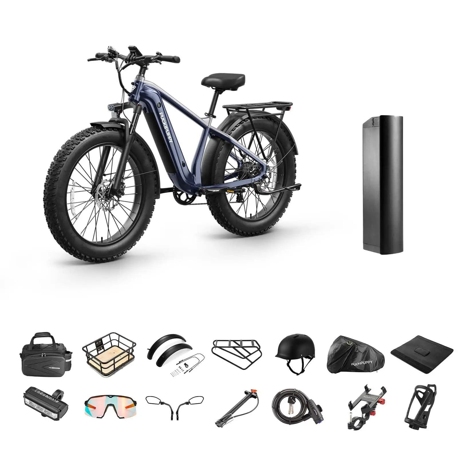 PUCKIPUPPY Beagle II Electric Bike 26"Fat Tire 80Miles Range Electric Mountain Bike 960W 48V 15AH Ebike With 2-Year Warranty