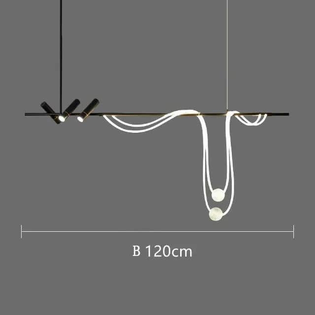Nordic Designer Light Luxury High-end Sentimental Long Chandelier Exhibition Hall Kitchen Bar Home Decoration Pendant Lights LED