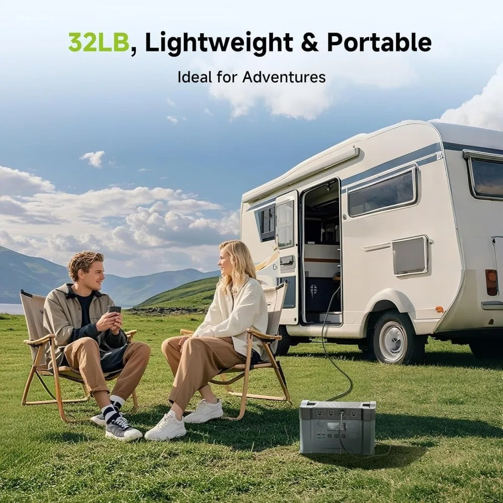 2000w Portable Power Station, 1500Wh MPPT Battery Backup, S2000 Solar Generator with 4 AC Outlets(Peak 4000w), Solar Power