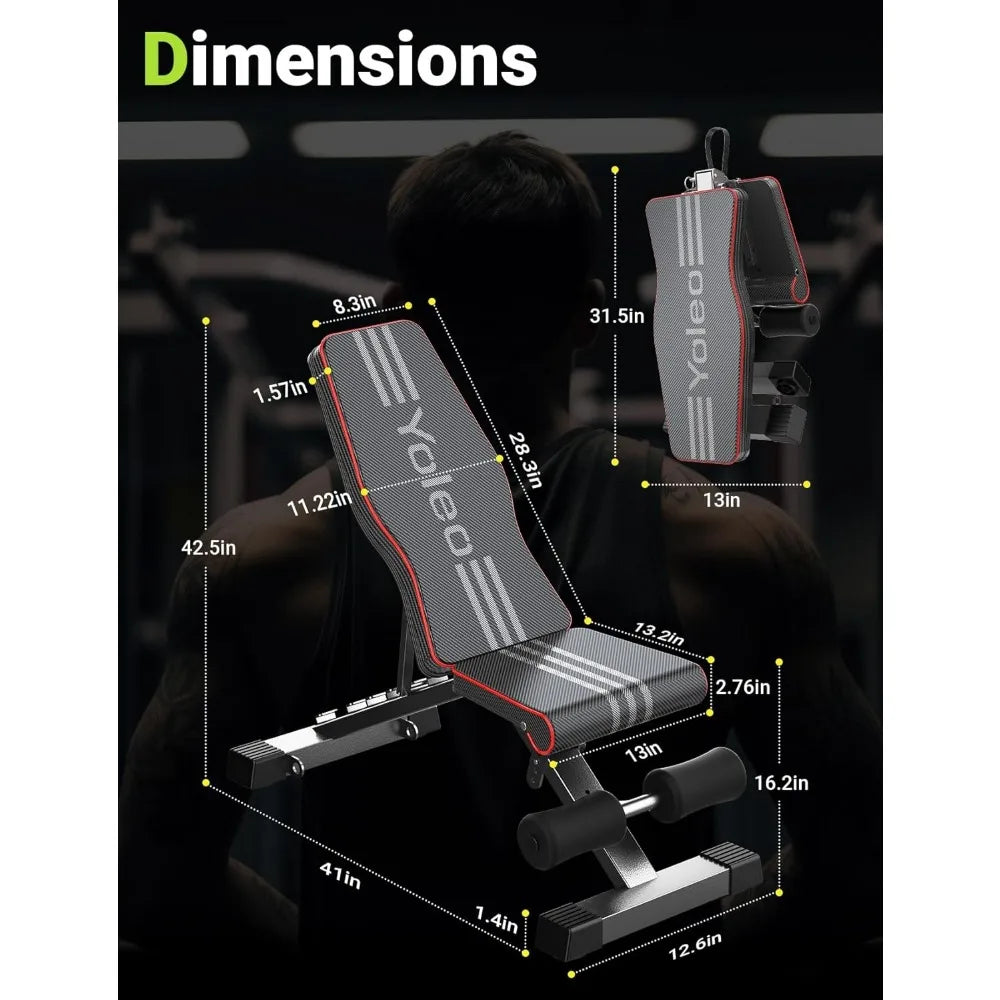 Adjustable weight bench for full body exercise; Folding bench bench Adjustable sloped down flat bed practical exercise bed