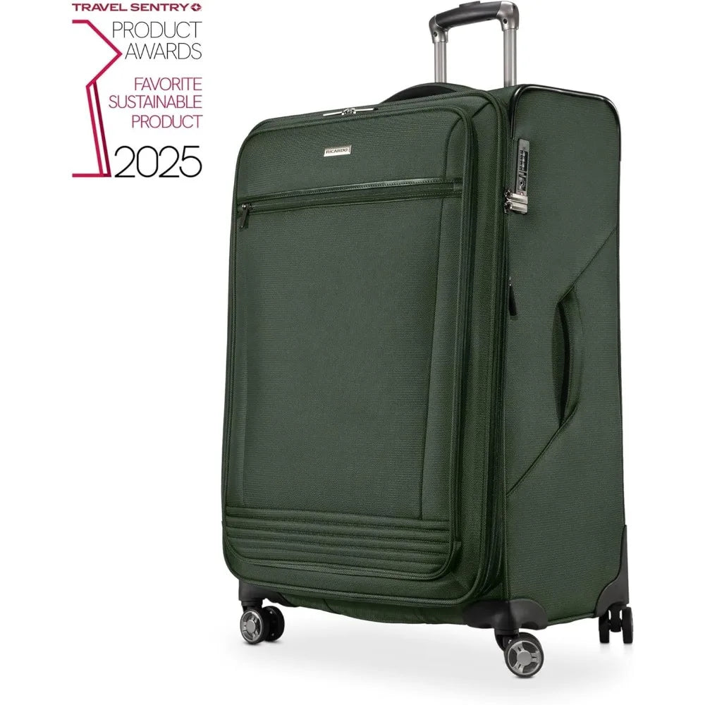 Eco-Friendly Medium Check-In Luggage Crafted from 100% Recycled PET, Lightweight and Sustainable Travel Bag for Eco-Conscious Tr