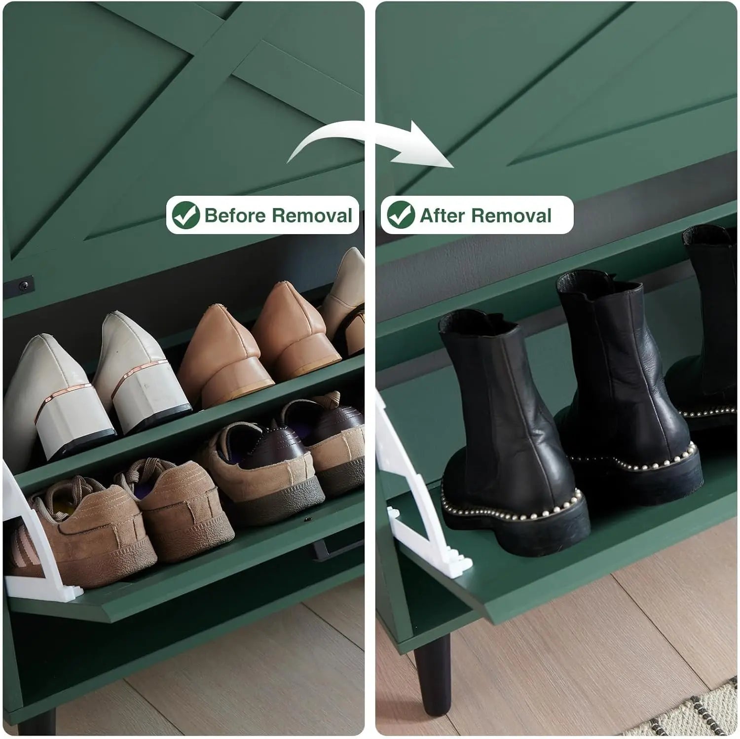 39-Pair Wooden Shoe Organizer Cabinet with 13 Tier Cubby Storage for Closet