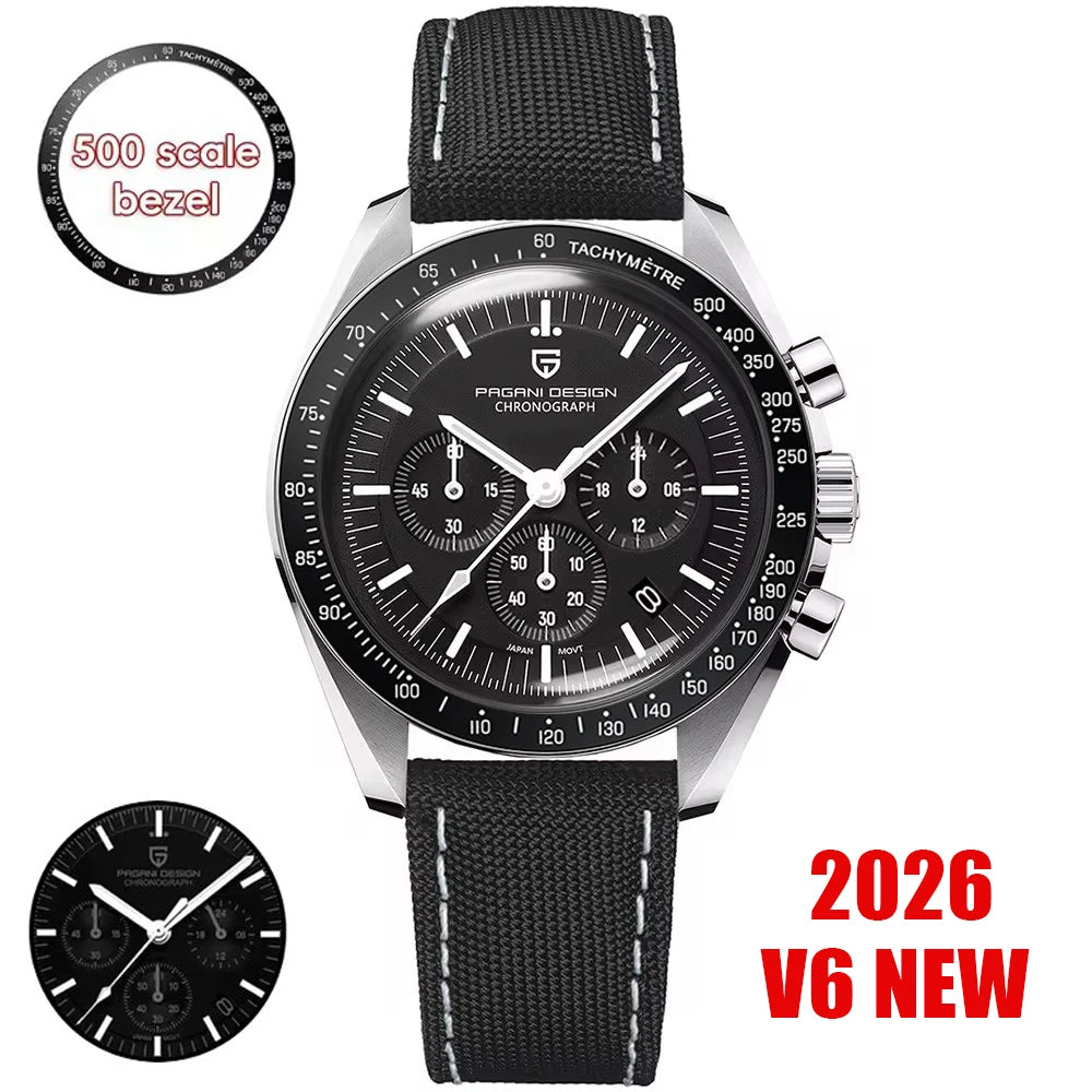 2025 New PAGANI DESIGN Saturn Men's Watches Luxury Quartz Watch For Men Chronograph Wristwatches AR Sapphire Waterproof Luminous