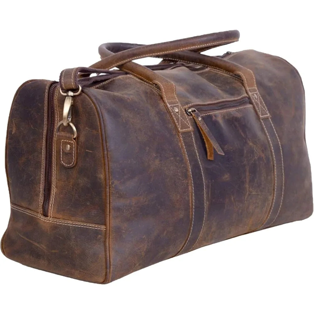 Leather Travel Duffel Bags for Men and Women Full Grain Leather Overnight Weekend Leather Bags Sports Gym Duffle