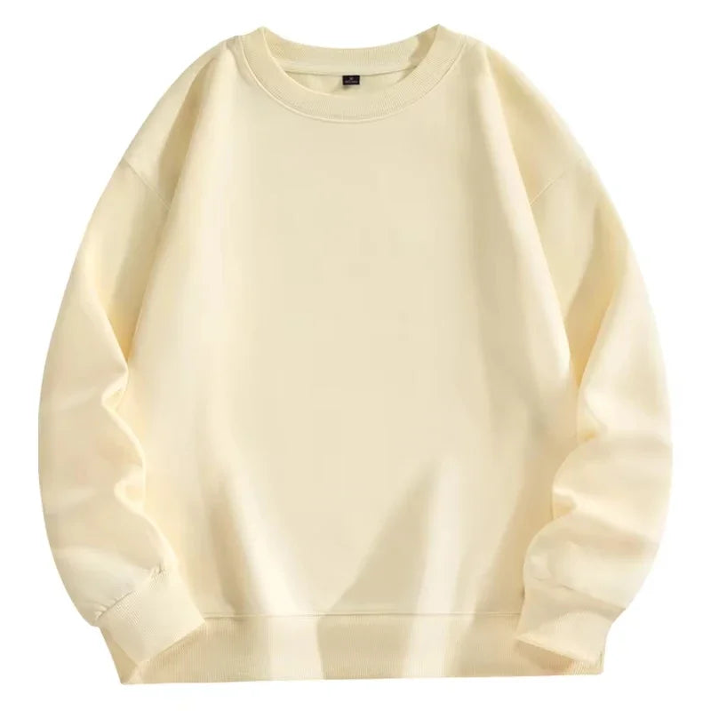 Loose Casual Sweatshirt Men's Solid Color Autumn and Winter Hot-selling Simple and Comfortable Unisex Round-neck Sweatshirt