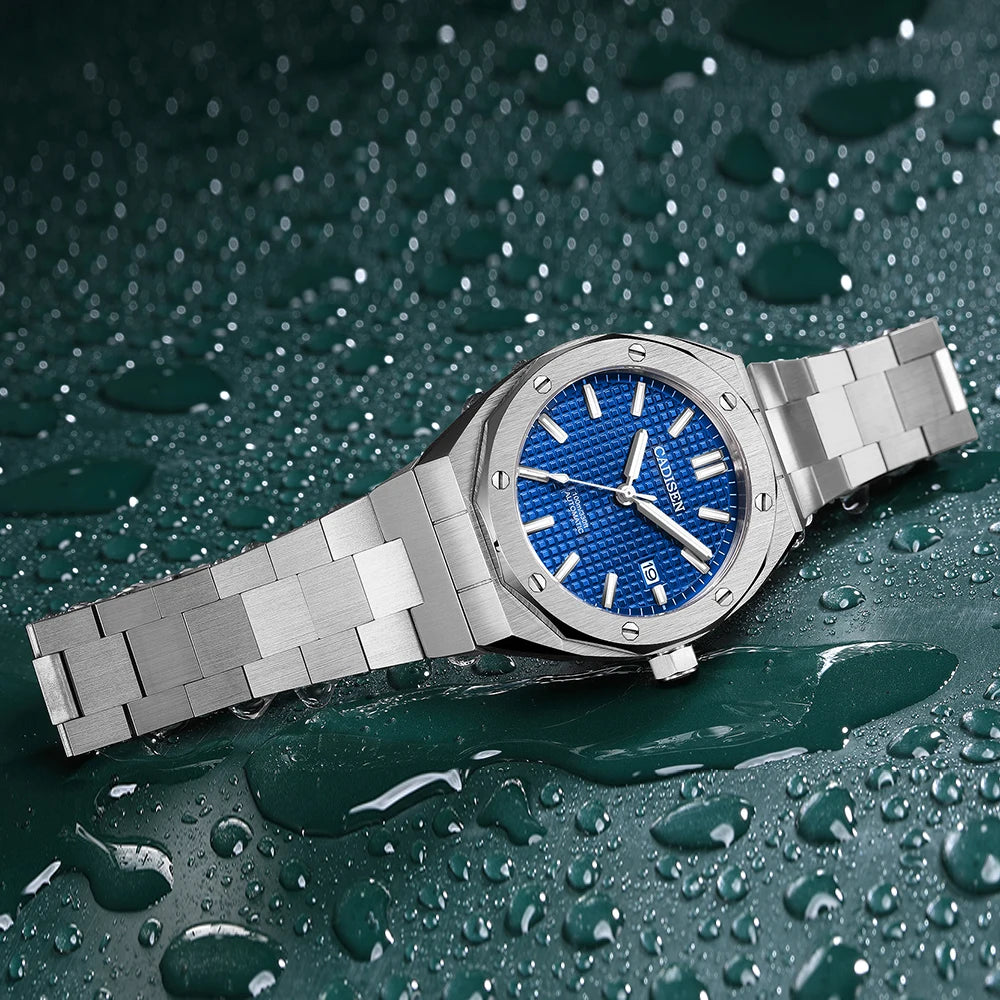 CADISEN Automatic Mens Watches Fashion Top Brand Stainless Steel Sapphire Glass Japan TMI NH35A Watch Men Mechanical Wristwatch