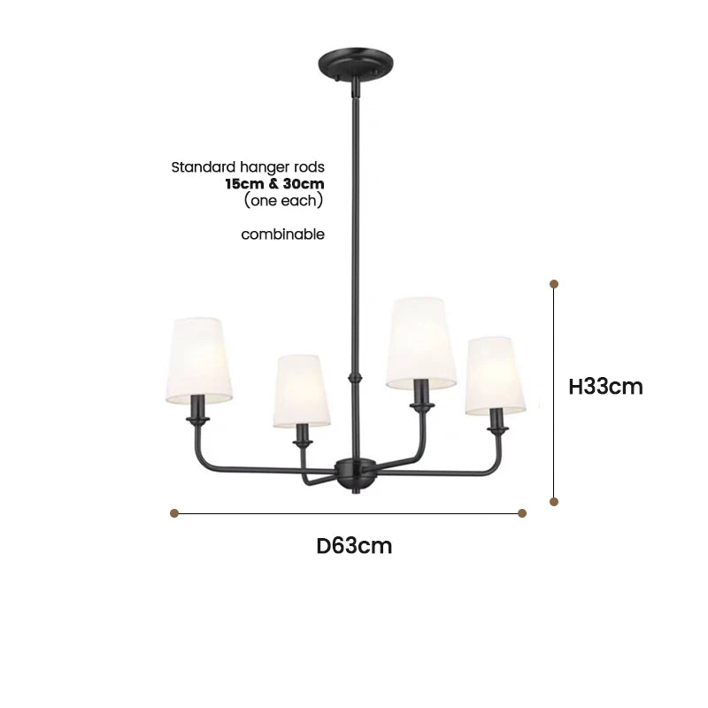 American Wrought Iron Vintage Chandelier Kitchen Island Lighting For Restaurant Bar Living Room Polished Gold/ Black Light