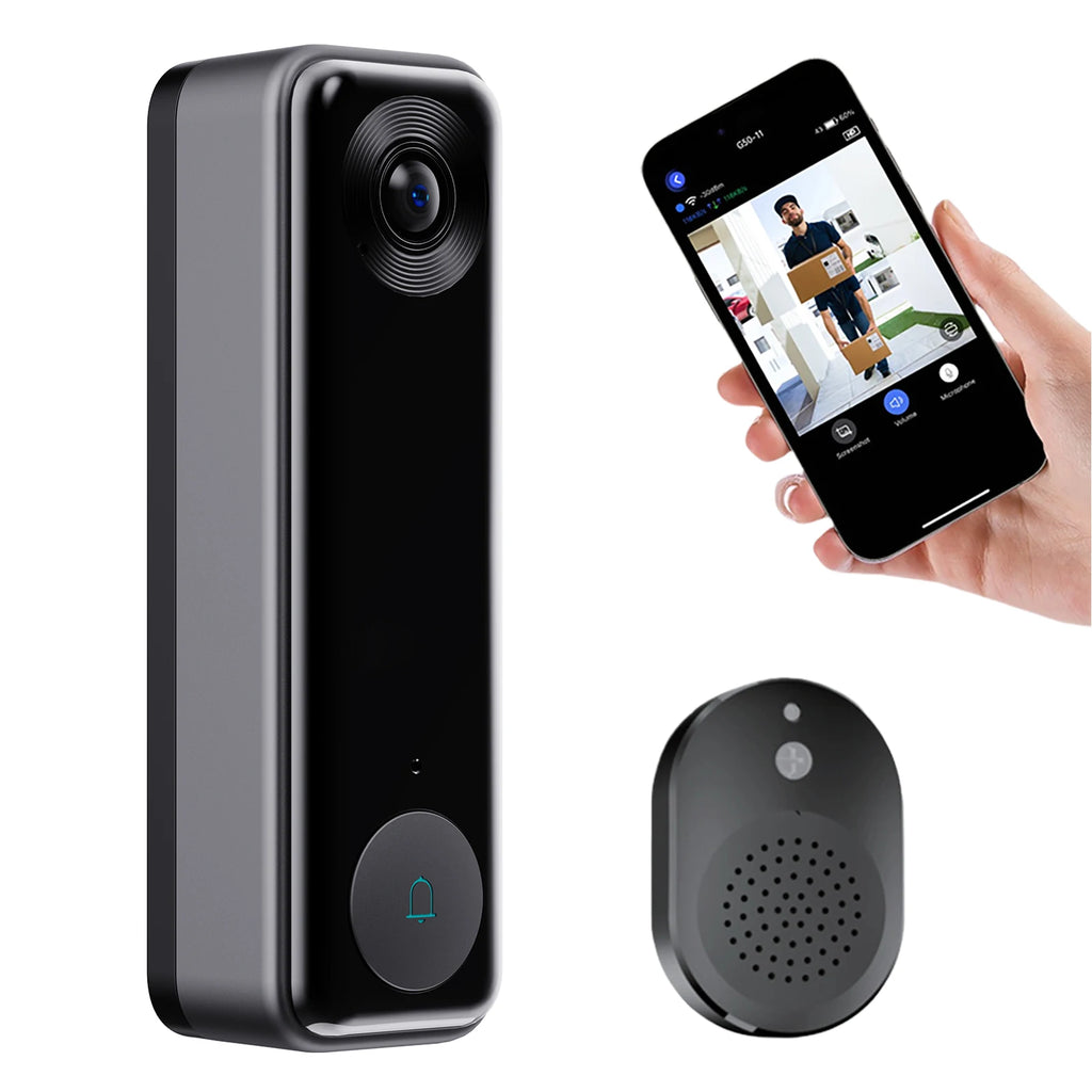 WiFi Video Doorbell Camera 2-Way Audio Wireless Video Doorbell with Human Detection Night Vision Cloud Storage for Home