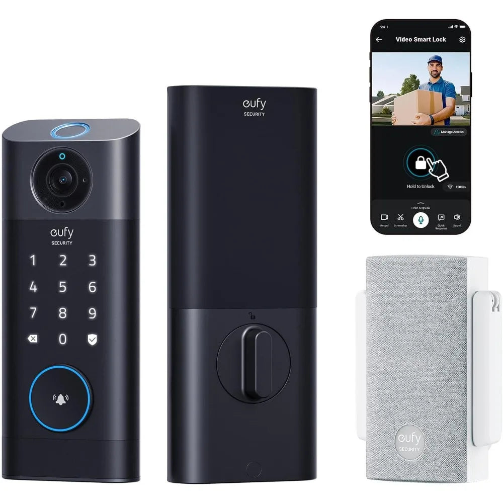 Video Smart Lock S330, 3-in-1 Camera+Doorbell+Fingerprint Keyless Entry Door Lock, Smart Wi-Fi Deadbolt for Front Door, App Rem