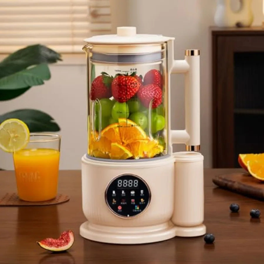 8 IN 1 Noise Reducing Nut Milk Maker Machine with 1500ml Capacity for Soy Milk Countertop Blender with Soundproof Cover 2H Heat