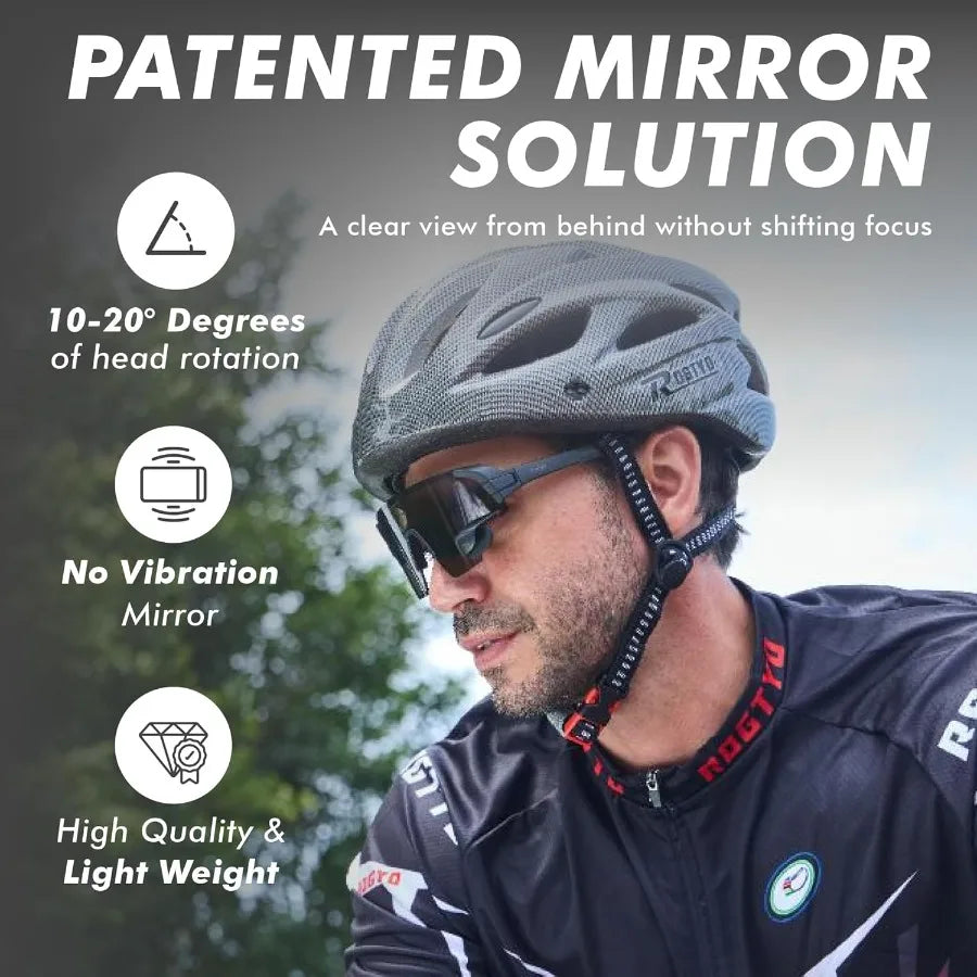TriEye Cycling Glasses with Rear-view Mirror - Sports Sunglasses for Men Women - UV-400 Protection - Ideal for Outdoor Cycling