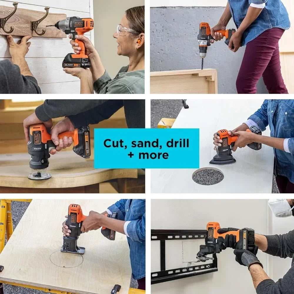 MATRIX 20V MAX Power Tool Kit, Includes Cordless Drill, 12 Attachments and Storage Case (BDCDMT1212KITC1)