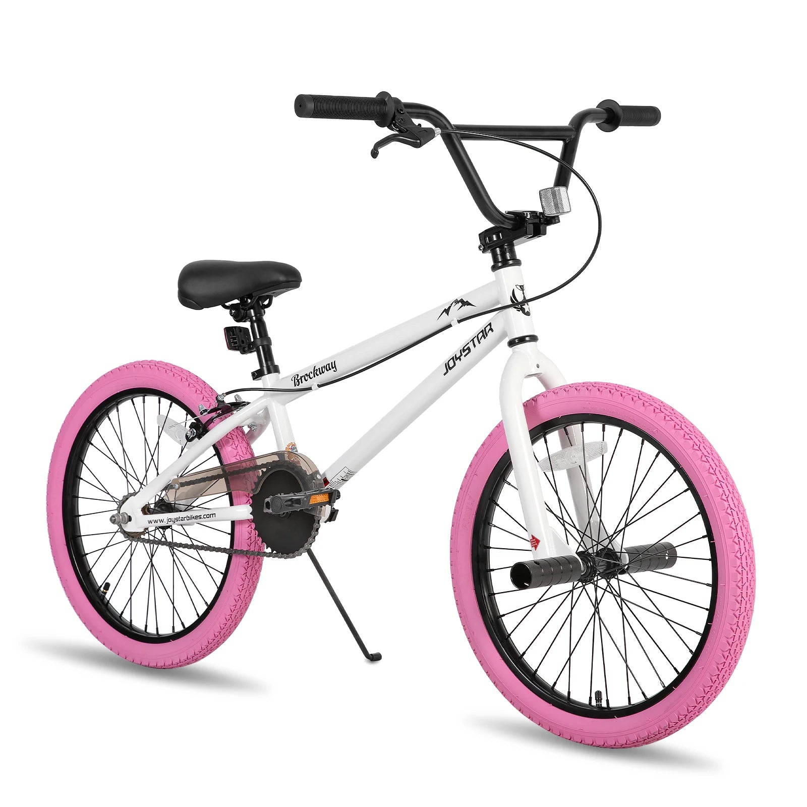 JOYSTAR Freestyle Kids BMX Bikes 20" 24" Kids Bicycles for 6-14 Years Boys Girls and Beginner-Level Riders 2 Pegs, White
