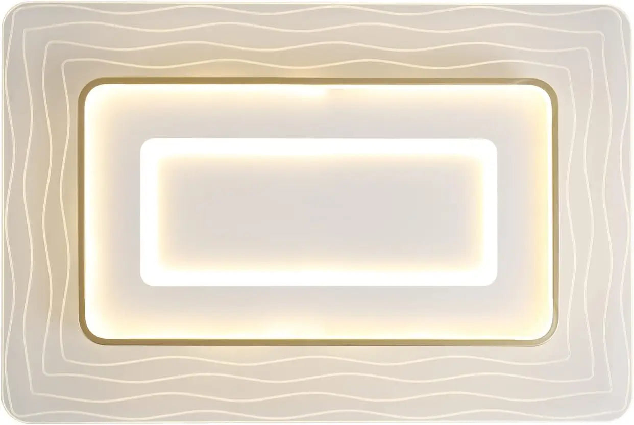 Rectangular LED Flush Mount Ceiling Light Acrylic Ultrathin Ceiling Lamp Dimmable 3500K-6000K w/Remote, L35.5 x W23inch