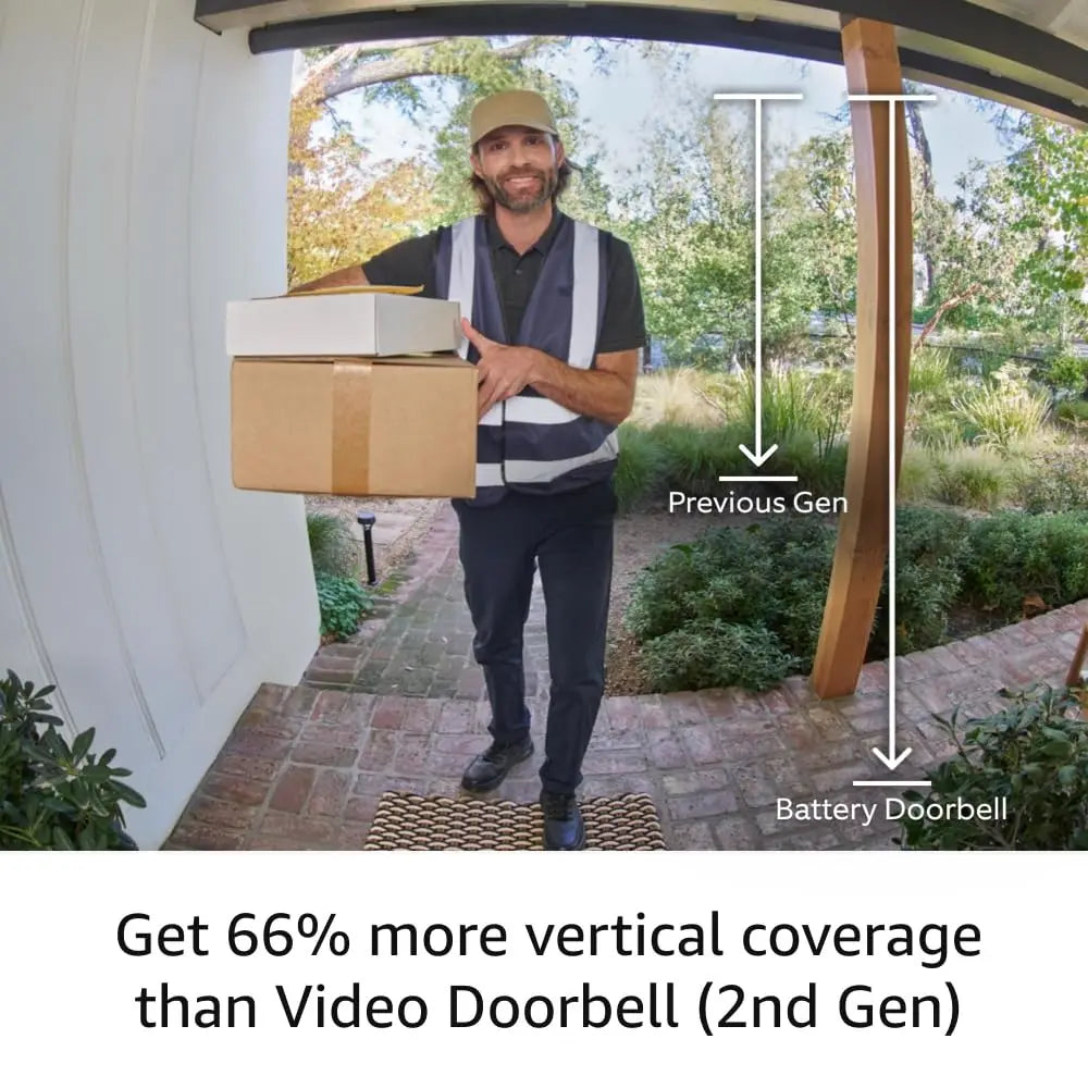 Smart Video Doorbell with Battery, Two-Way Talk, Motion Alerts for Home Security in Satin Nickel