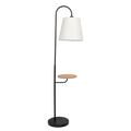 Seoul Black Floor Lamp with Rotary Switch Wood Table Metal Base Seoul Black Floor Lamp with Rotary Switch Wood Table Metal Base