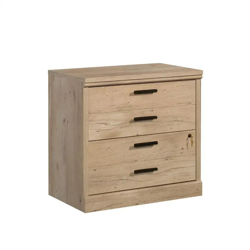 Lateral File Cabinet, Brown Finish, Modern Office Storage Solution, Durable Design, Spacious Drawers for Organizing Documents
