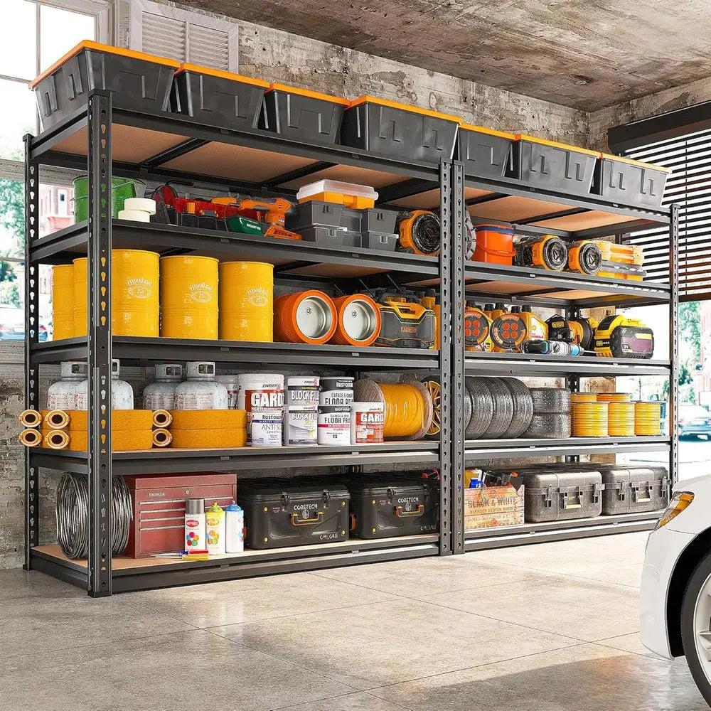 48" W Garage Shelving 3020LBS Storage Shelves 5 Tier Heavy Duty Shelving Adjustable Garage Shelves or Basement