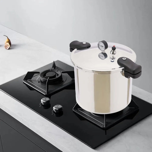 23 Quart Pressure Cooker,  Aluminium Pressure Cooker,  22 L Cooking Pot with Digital Pressure Gauge for All Hobs