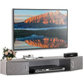 Floating TV Stand for TV up to 60 Wall Mounted TV Shelf with Door Wood Media Console Entertainment Center Under TV Grey