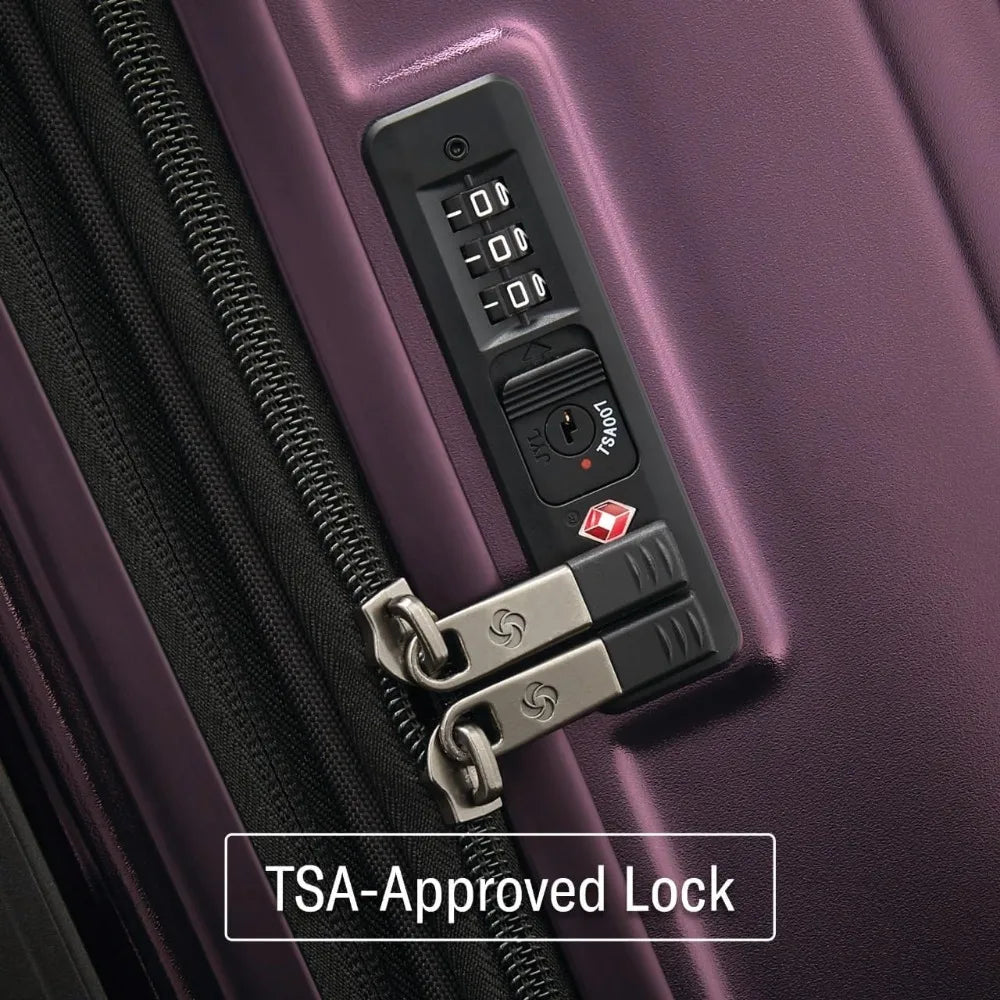 Lightweight Impact-Resistant Hardshell Luggage 24-Inch Medium, 360° Spinner Wheels, Aero Trac System, Durable Travel Suitcase