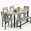 6-Piece Dining Set, Modern Dining Table Set for 4-6,Kitchen Table Set with Chairs and Bench,Dining Room Table Set, Customized