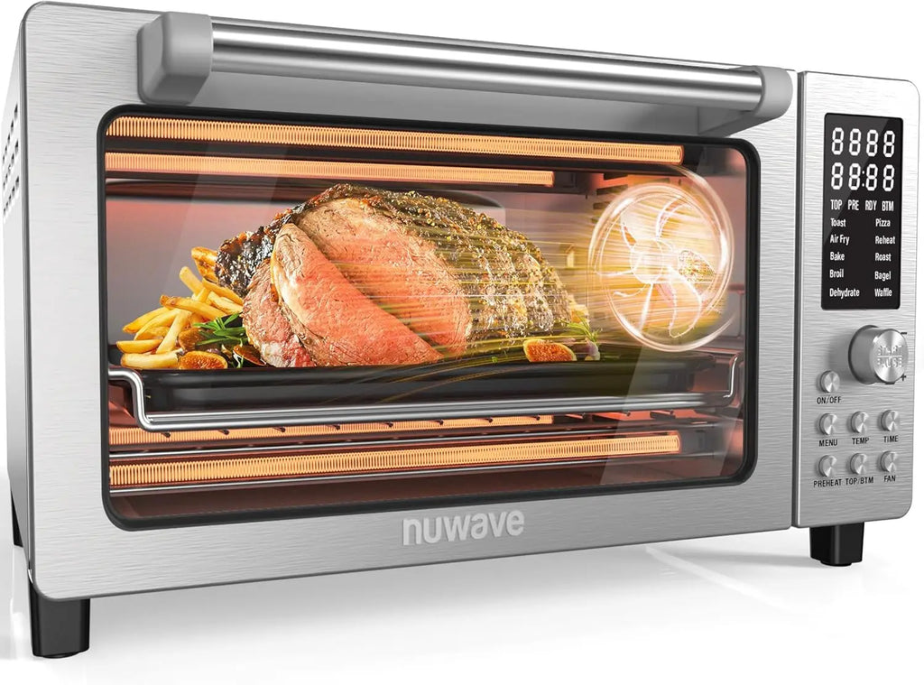Smart 21QT Air Fryer Toaster Oven Combo, Convection Countertop with Quick Crisp Tech, 10-in-1 Functions, Stainless Steel