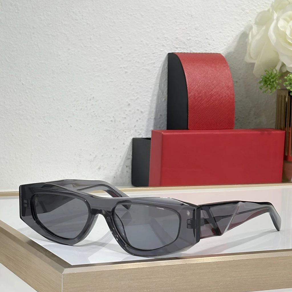 Women's Fashion Square Transparent Sunglasses Trendy Designer Oversized Polarized UV400 Ideal for Summer Driving