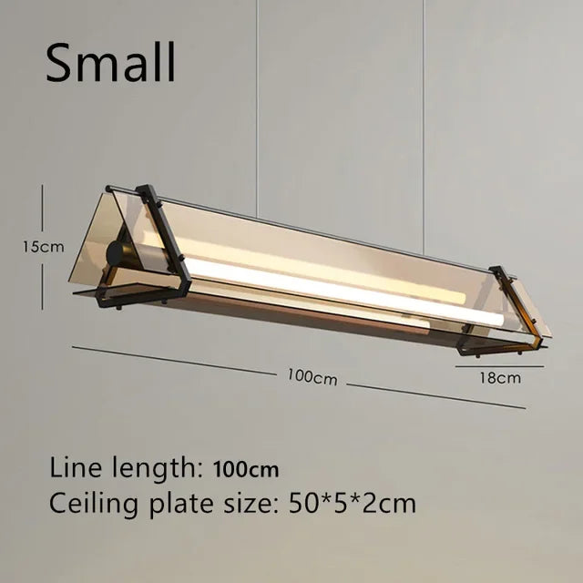 Glass Dining Table Island Pendant Lamp Modern Design New Minimalist LED Amber Suspension Kitchen Lighting Fixture Decor