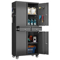 71" Metal Garage Storage Cabinet with 8 Hooks and Pegboards,2 Drawer Rolling Tool Storage with Locking Doors and, Customized